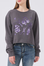 Lesbian scissors floral crop sweatshirt