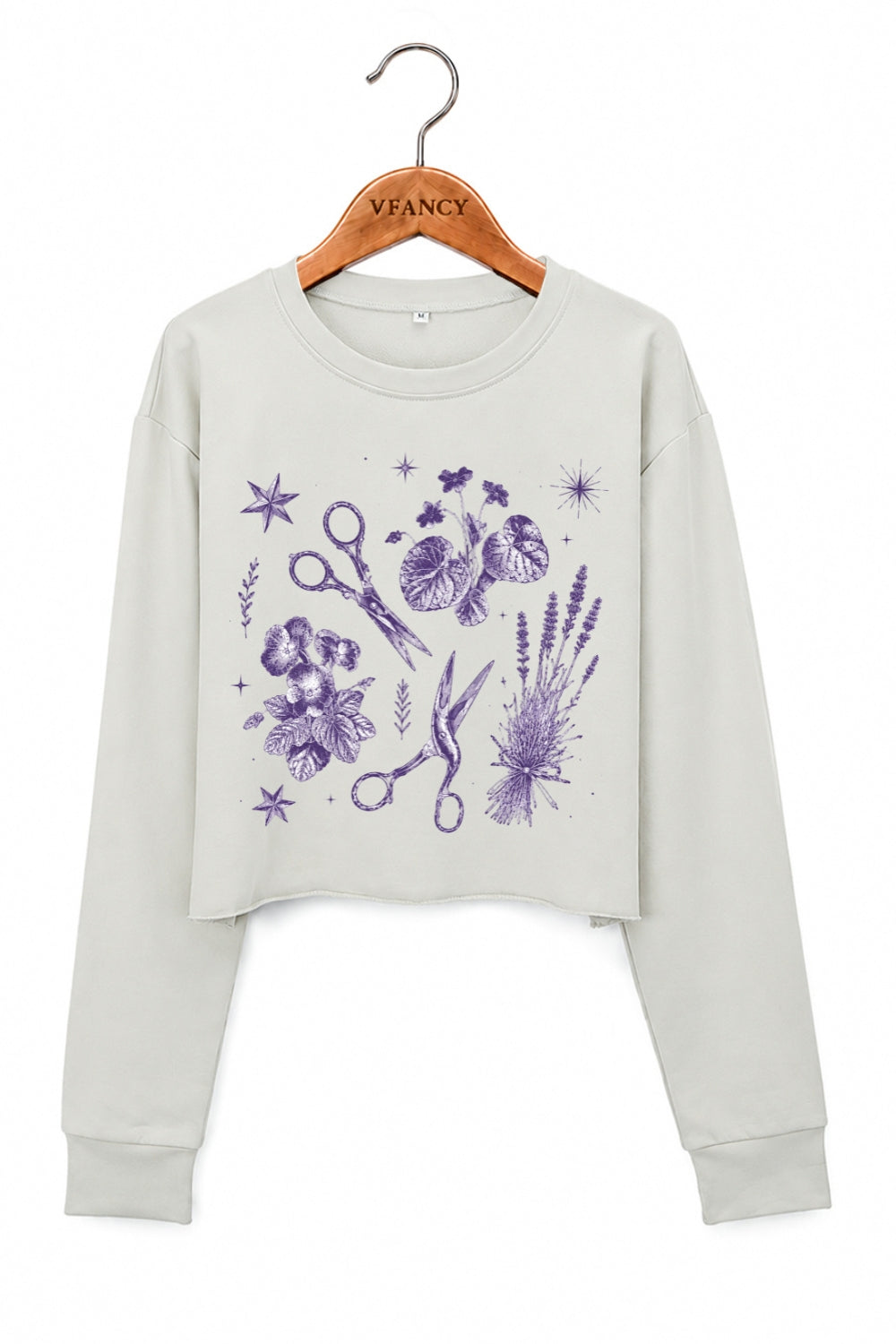 Lesbian scissors floral crop sweatshirt