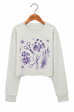 Lesbian scissors floral crop sweatshirt