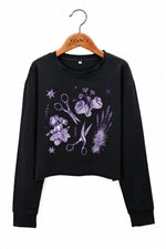 Lesbian scissors floral crop sweatshirt
