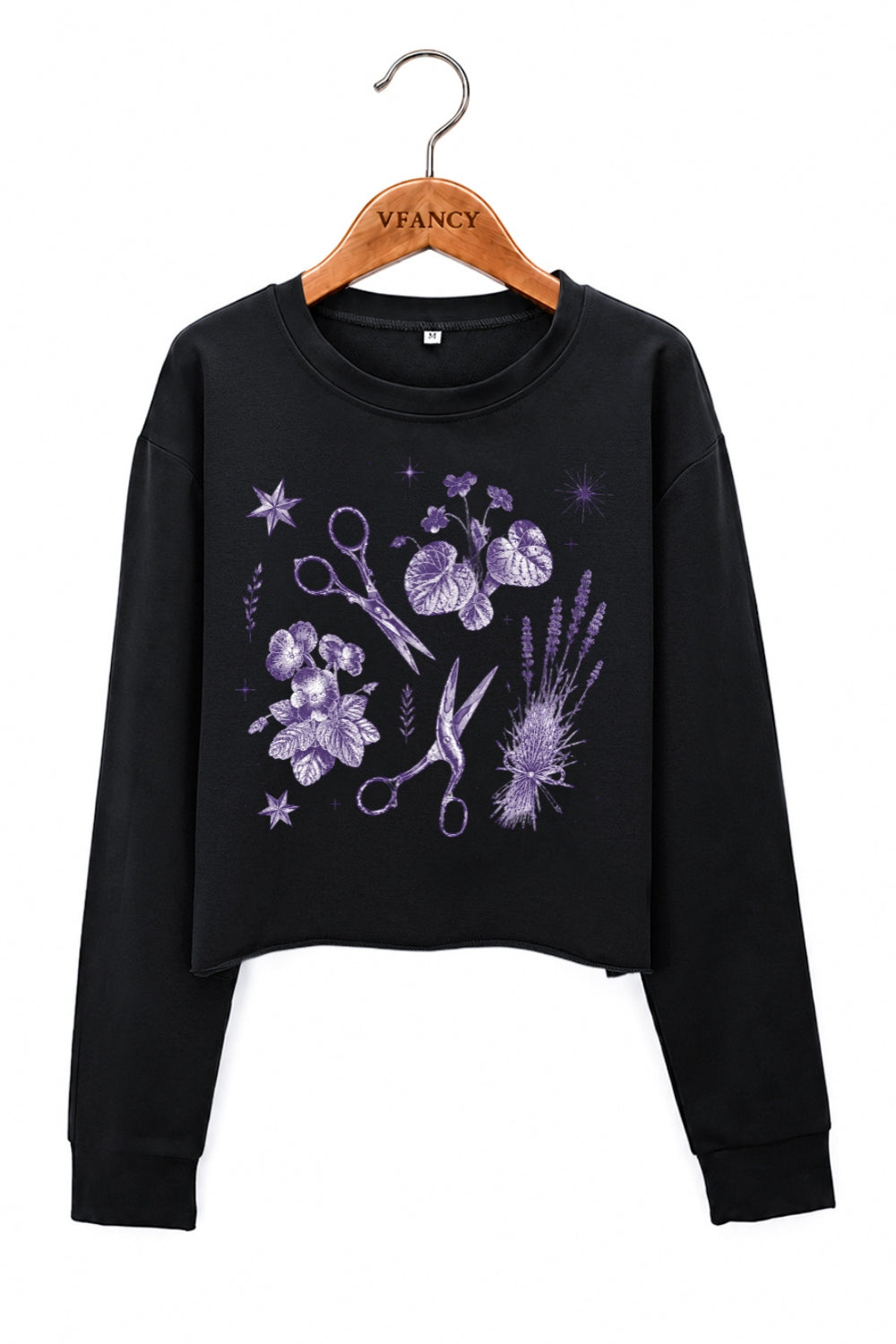 Lesbian scissors floral crop sweatshirt