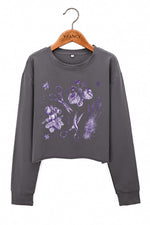 Lesbian scissors floral crop sweatshirt