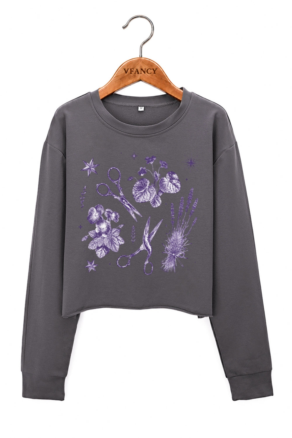 Lesbian scissors floral crop sweatshirt