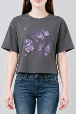 Lesbian scissors floral crop top