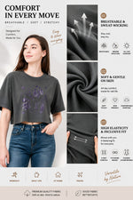 Lesbian scissors floral crop top