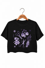 Lesbian scissors floral crop top