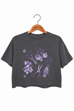 Lesbian scissors floral crop top