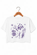 Lesbian scissors floral crop top