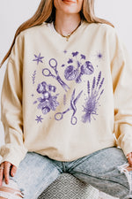 Lesbian scissors floral sweatshirt
