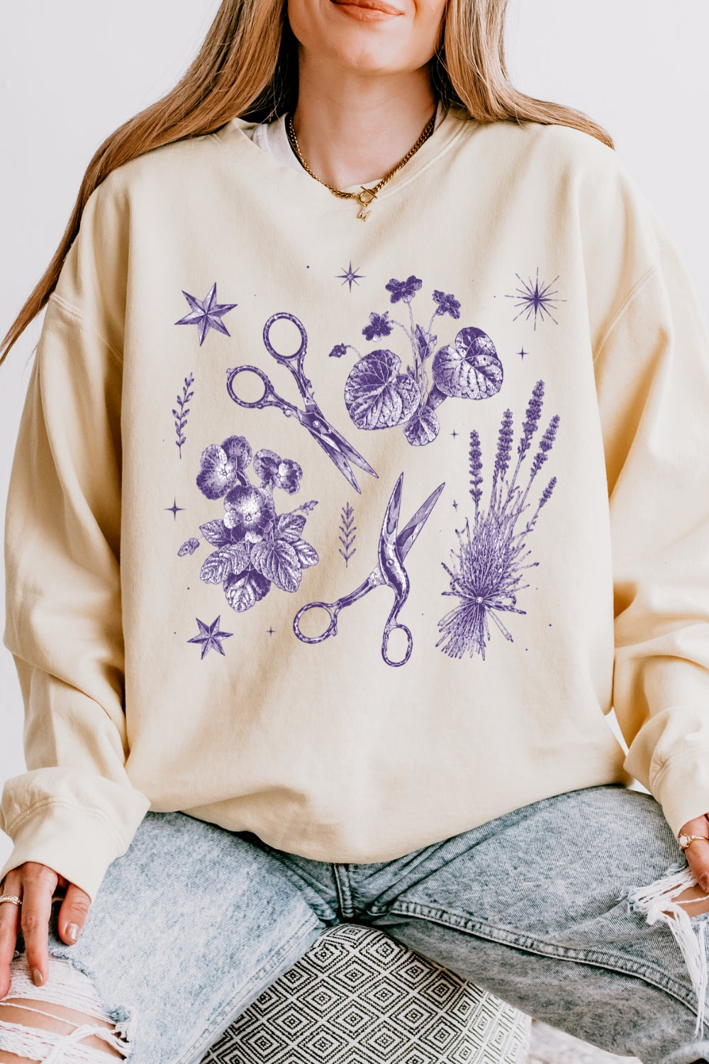 Lesbian scissors floral sweatshirt