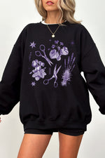 Lesbian scissors floral sweatshirt