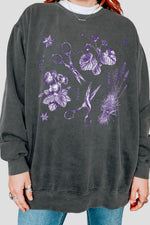Lesbian scissors floral sweatshirt
