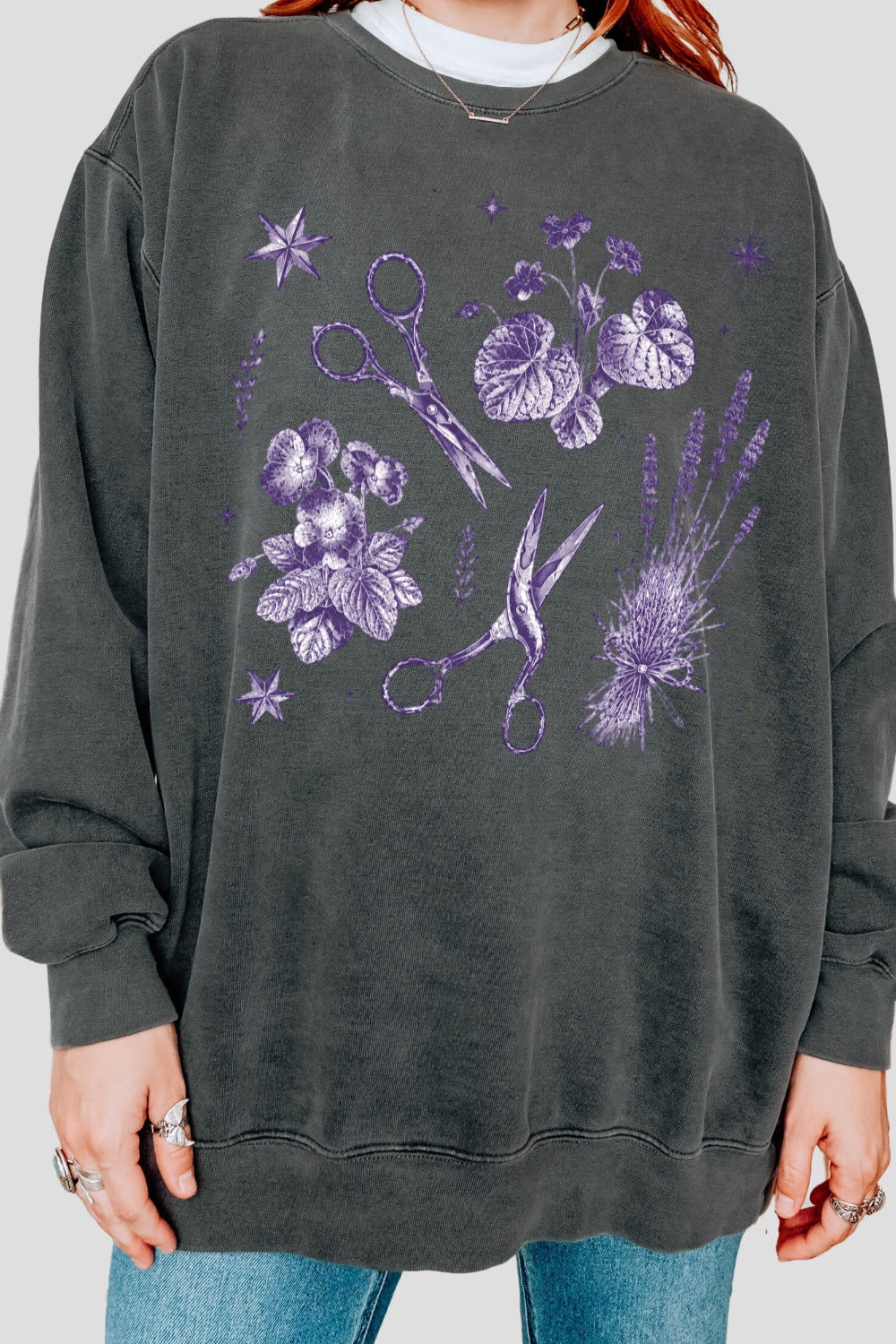 Lesbian scissors floral sweatshirt