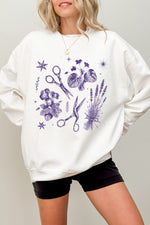 Lesbian scissors floral sweatshirt