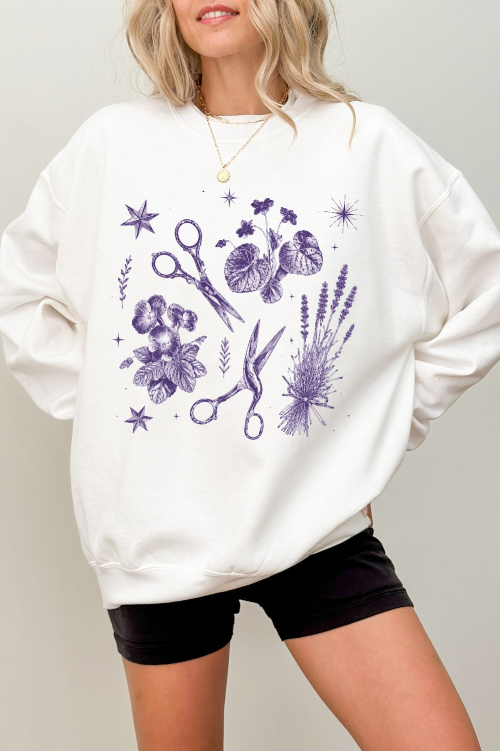 Lesbian scissors floral sweatshirt