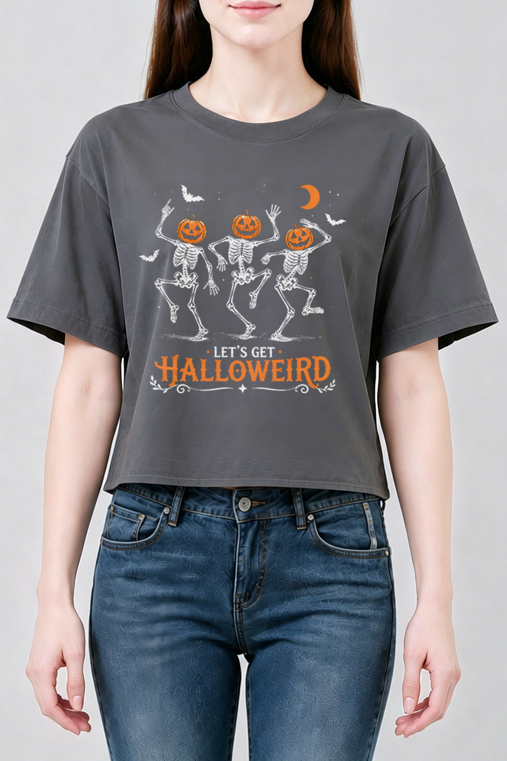 Let's get halloweird skull crop top