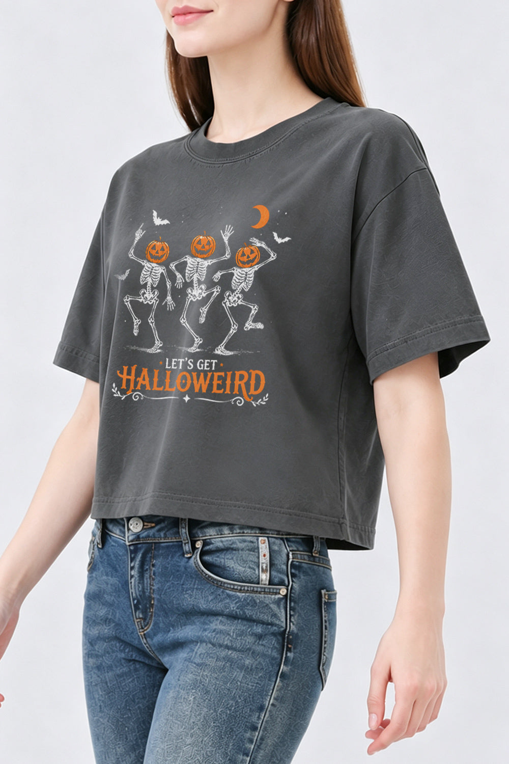 Let's get halloweird skull crop top