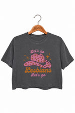 Let's go lesbians cowgirl crop top