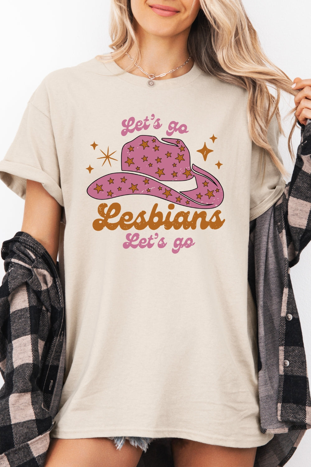 Let's go lesbians cowgirl tee