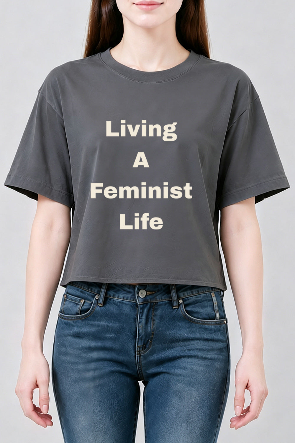 Living a feminist life crop top