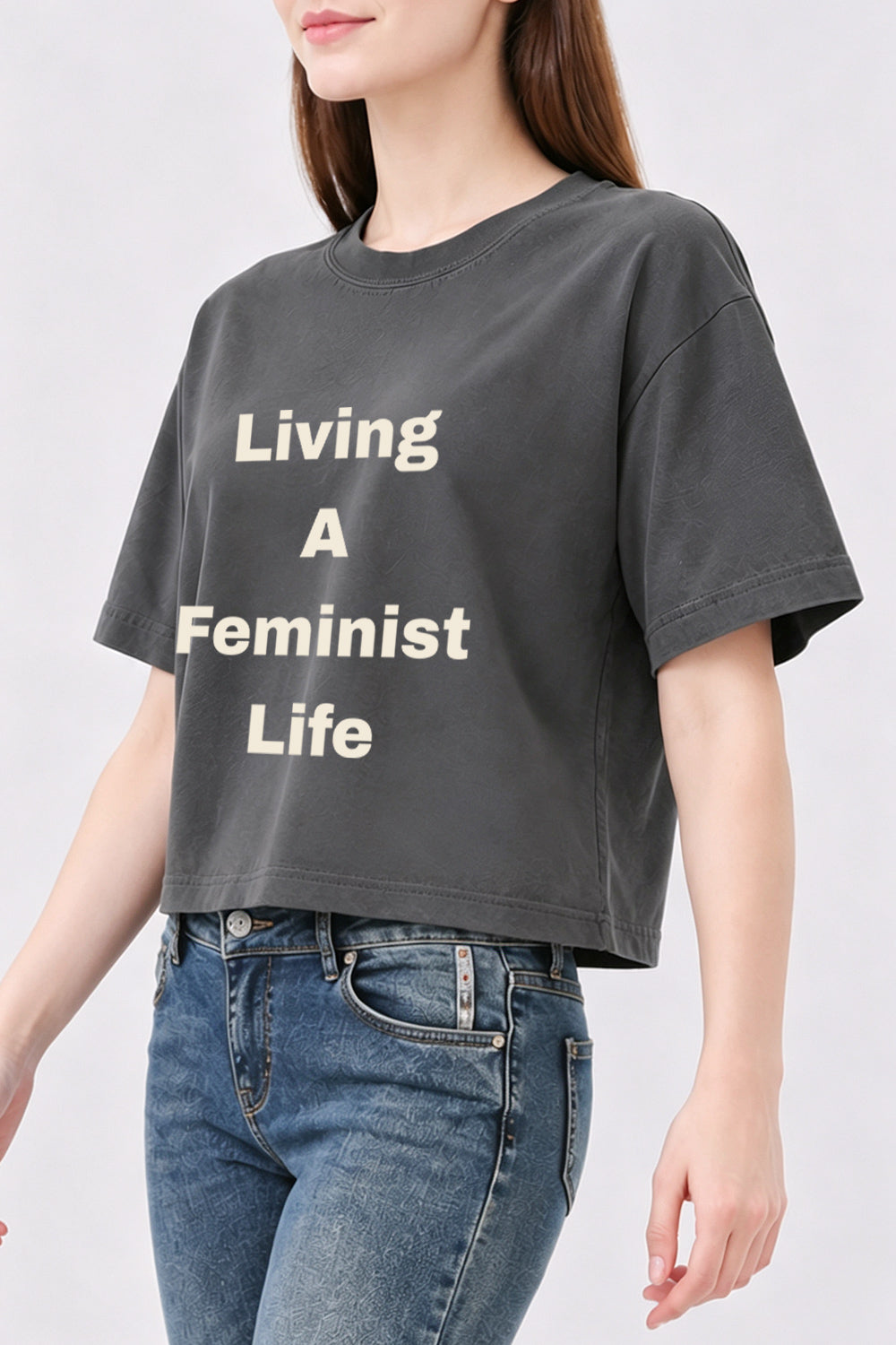 Living a feminist life crop top