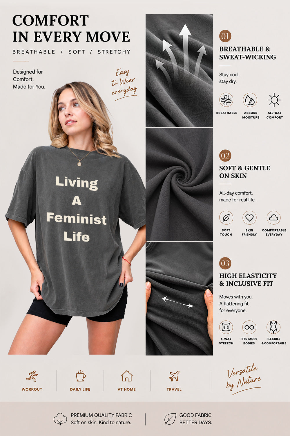 Living a feminist life tee