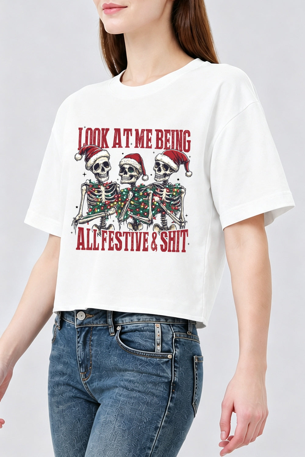 Look at me being all festive crop top