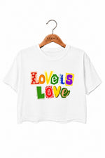 Love is love rainbow crop top