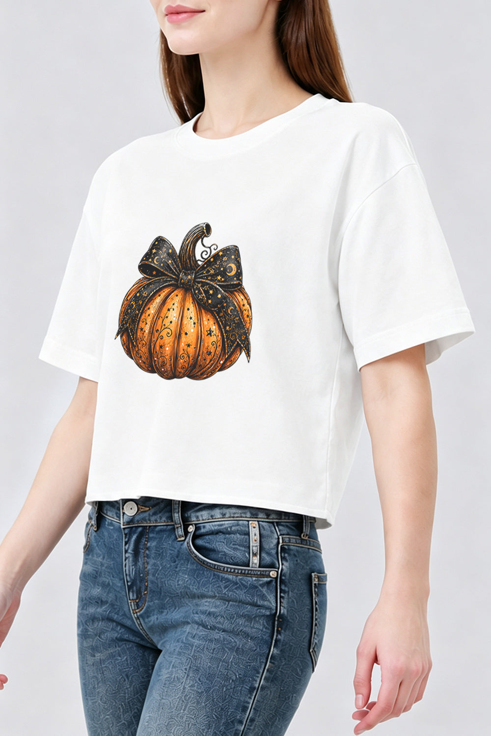 Magic halloween pumpkin crop top