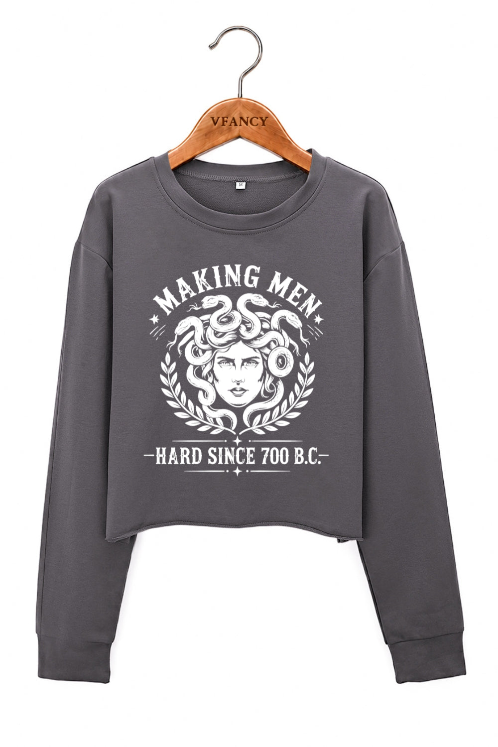 Making men hard since 700bc medusa crop sweatshirt
