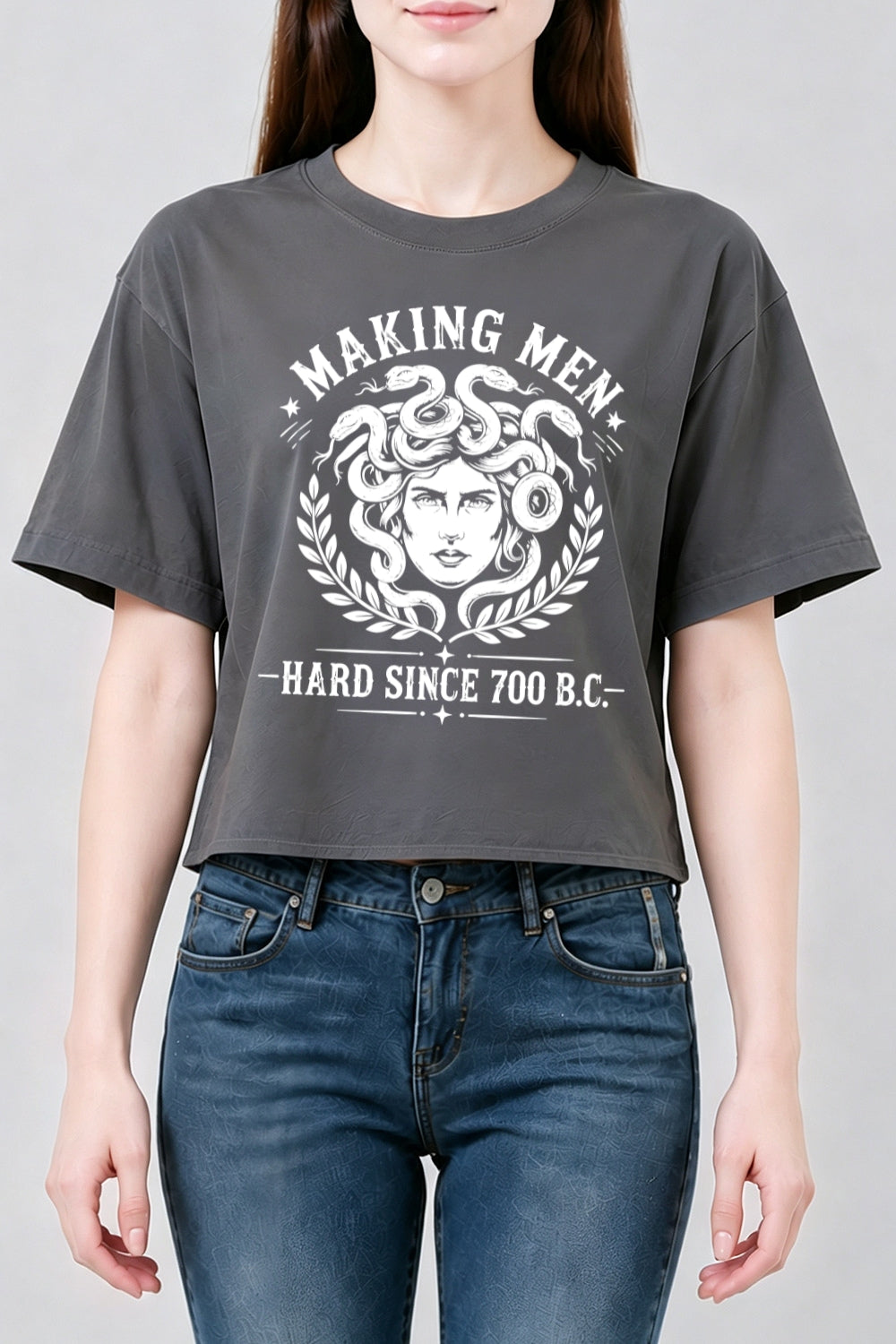Making men hard since 700bc medusa crop top