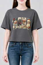 Mama christmas bow crop top