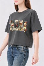 Mama christmas bow crop top