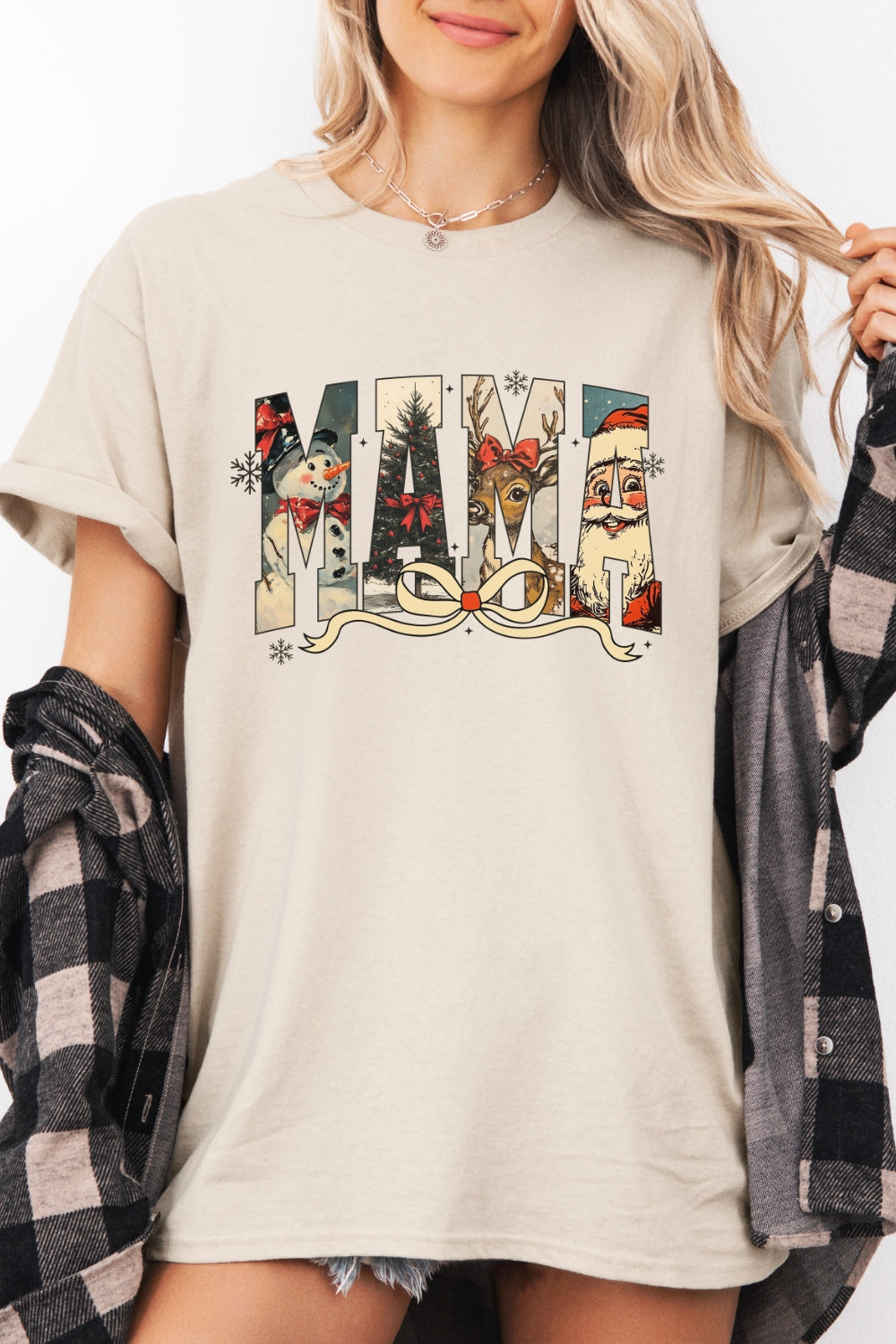 Mama christmas bow tee