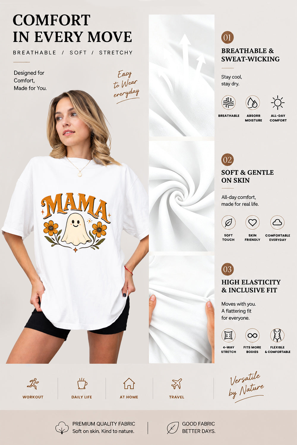 Mama ghost floral tee