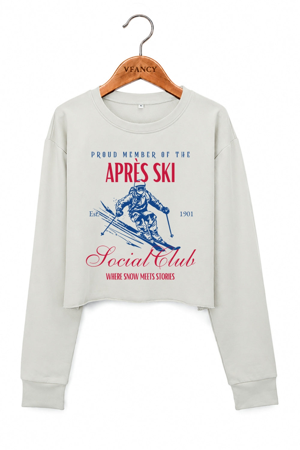 Member of the apres ski club crop sweatshirt