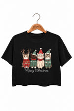 Meowy christmas cats crop top