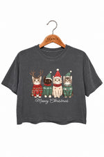 Meowy christmas cats crop top