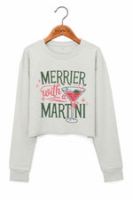 Merrier with martni christmas crop sweatshirt