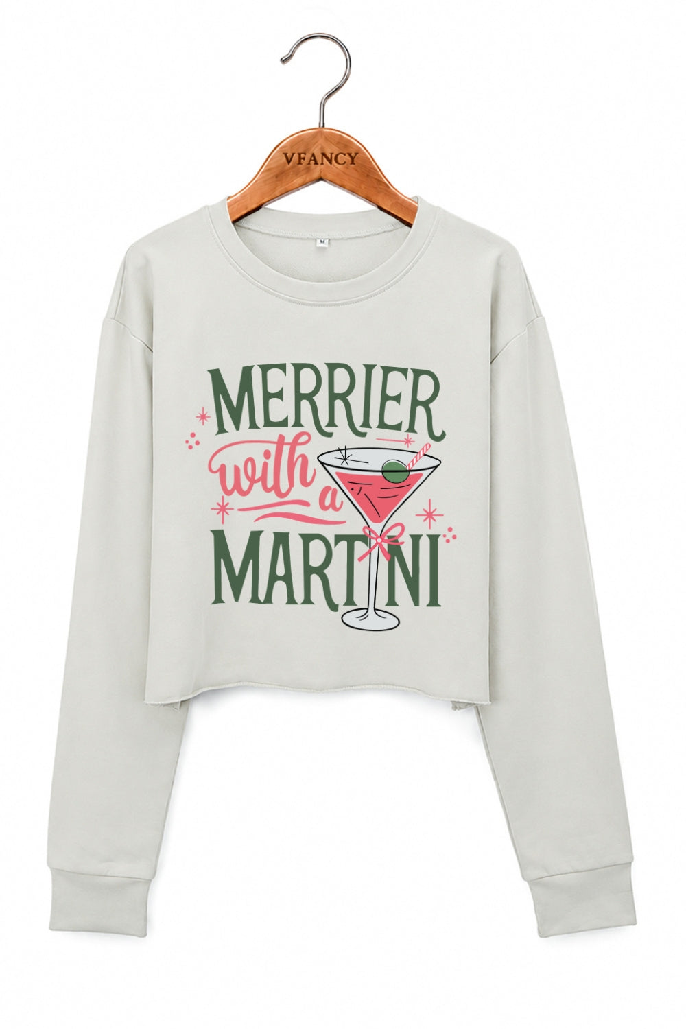 Merrier with martni christmas crop sweatshirt