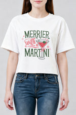 Merrier with martni christmas crop top