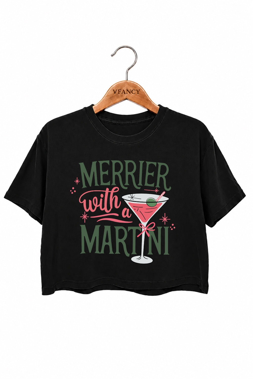 Merrier with martni christmas crop top