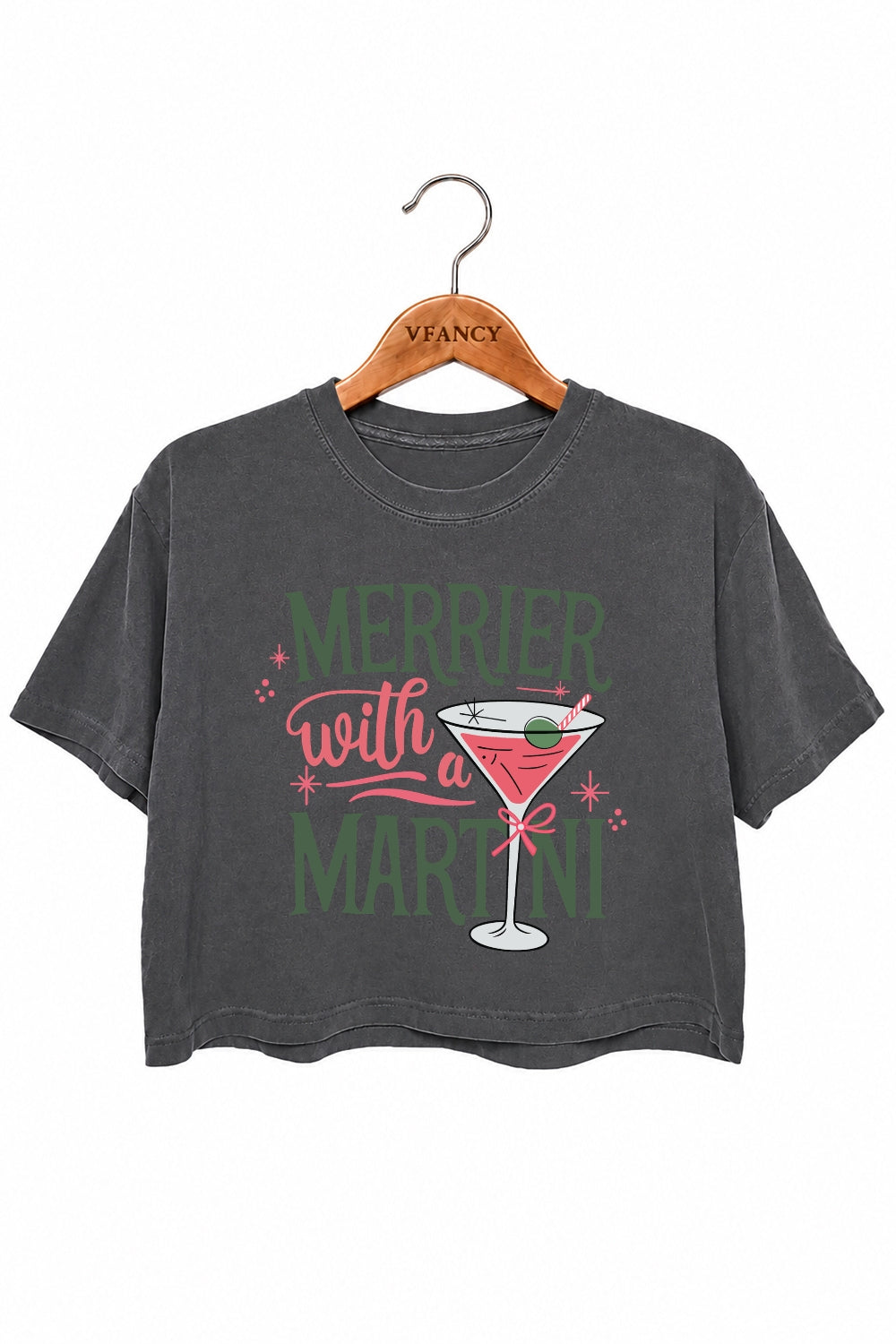Merrier with martni christmas crop top