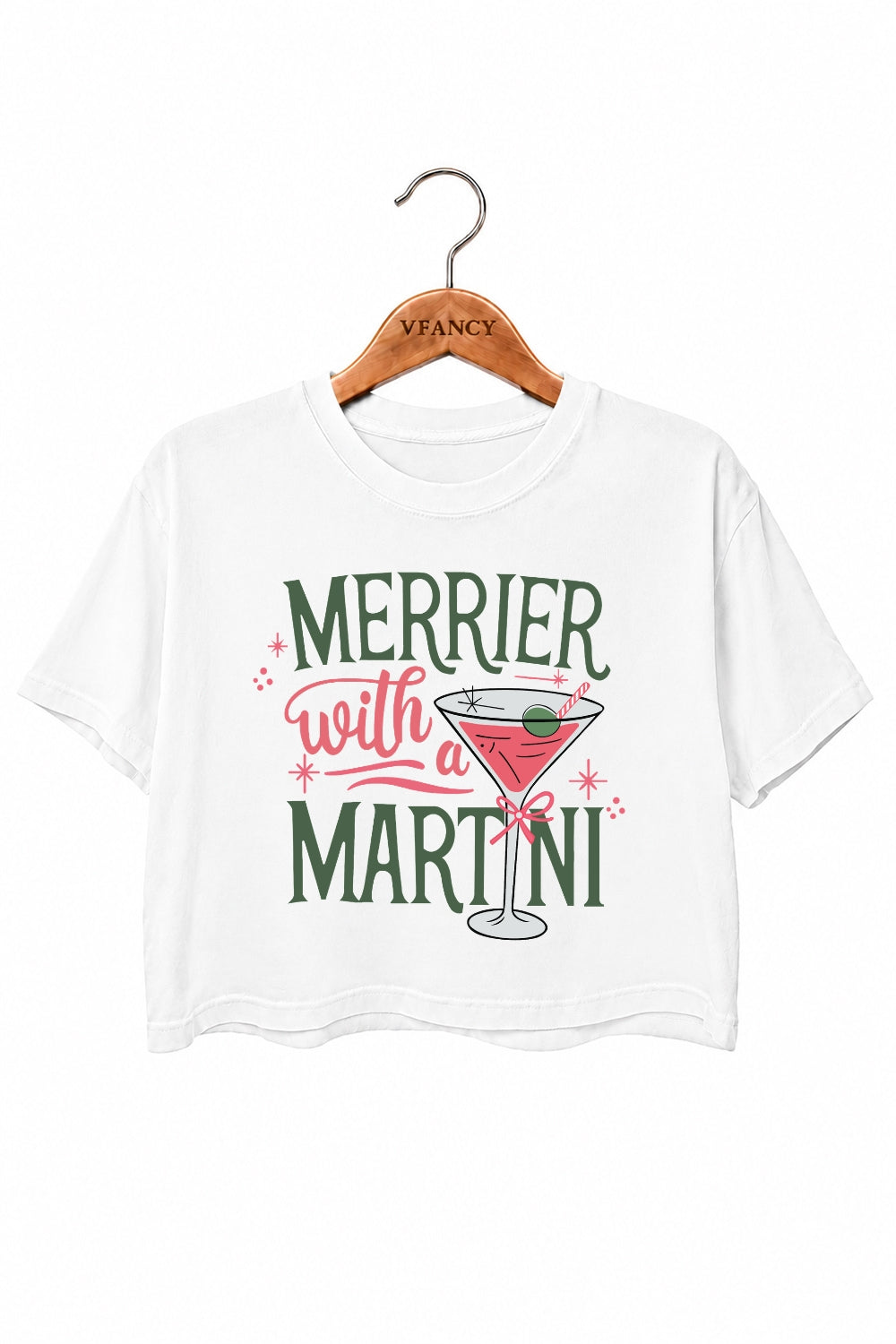 Merrier with martni christmas crop top