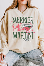Merrier with martni christmas sweatshirt