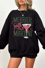 Merrier with martni christmas sweatshirt