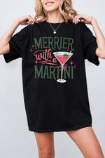 Merrier with martni christmas tee