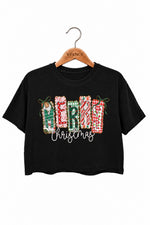 Merry christmas bows crop top