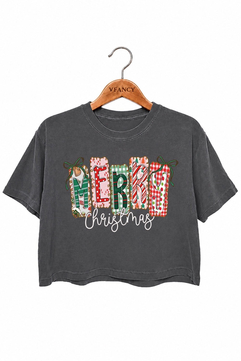 Merry christmas bows crop top