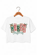 Merry christmas bows crop top